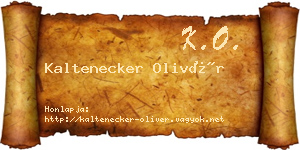 Kaltenecker Olivér névjegykártya